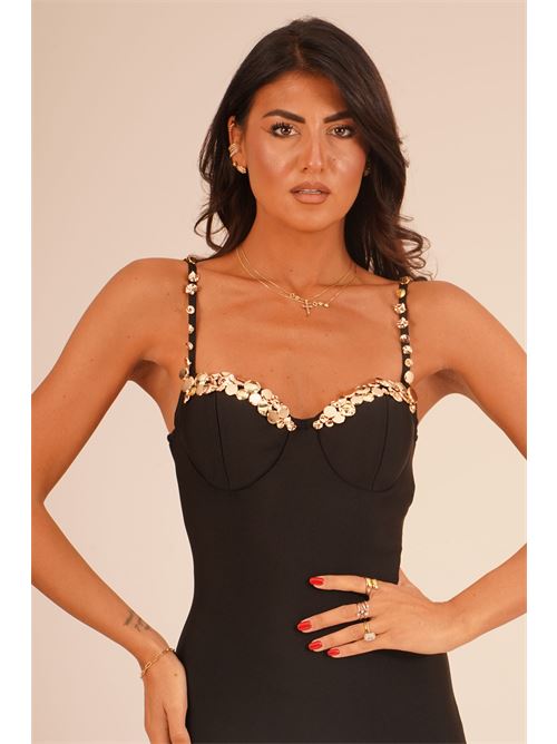 Abito in guaina elastica twins fantasy | T5038BLACK